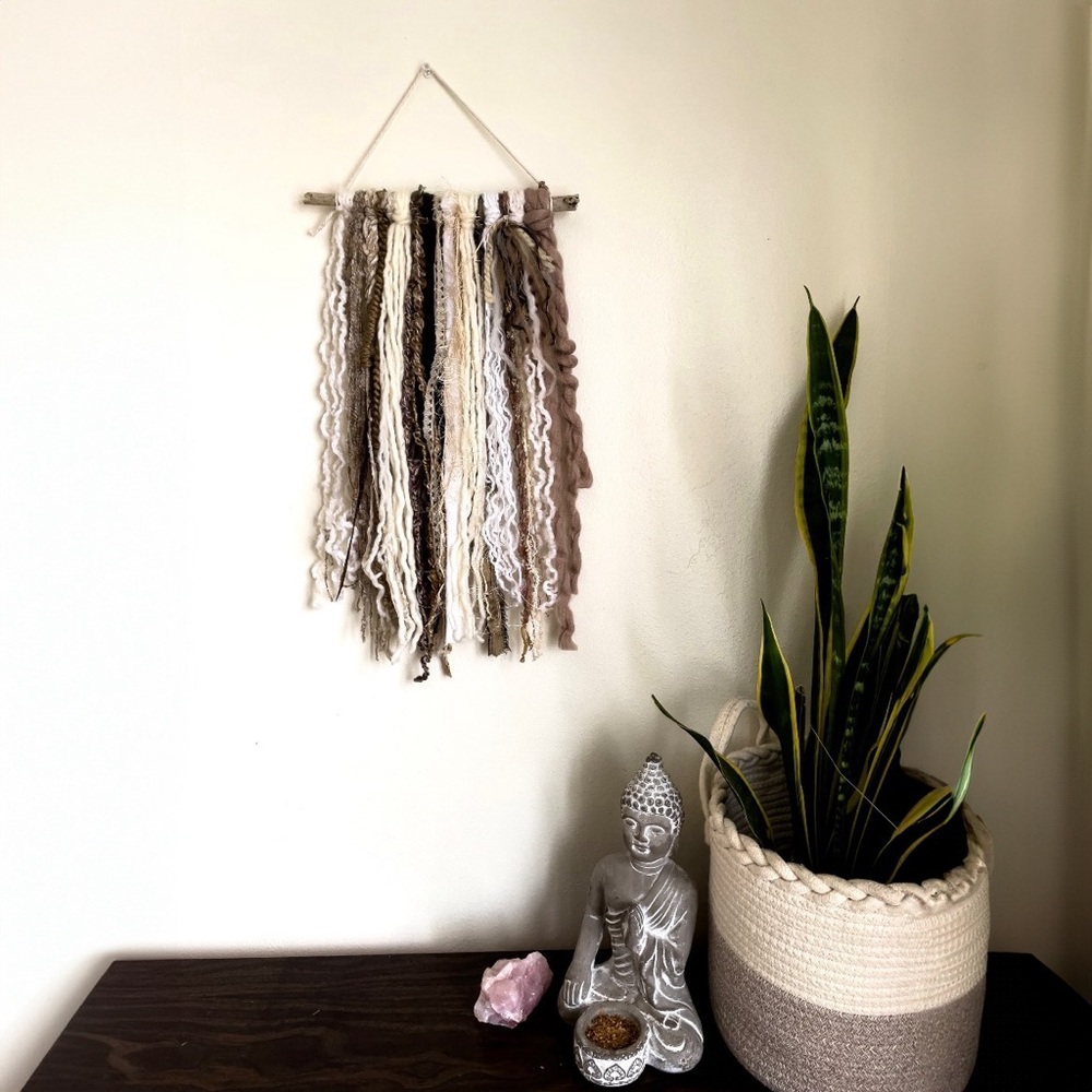 HANDMADE Boho Inspired Fibre Wall Hanging Macrame Home Decor Art Fabric Wool